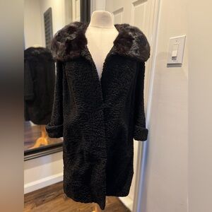 Vintage Black lamb Fur Coat